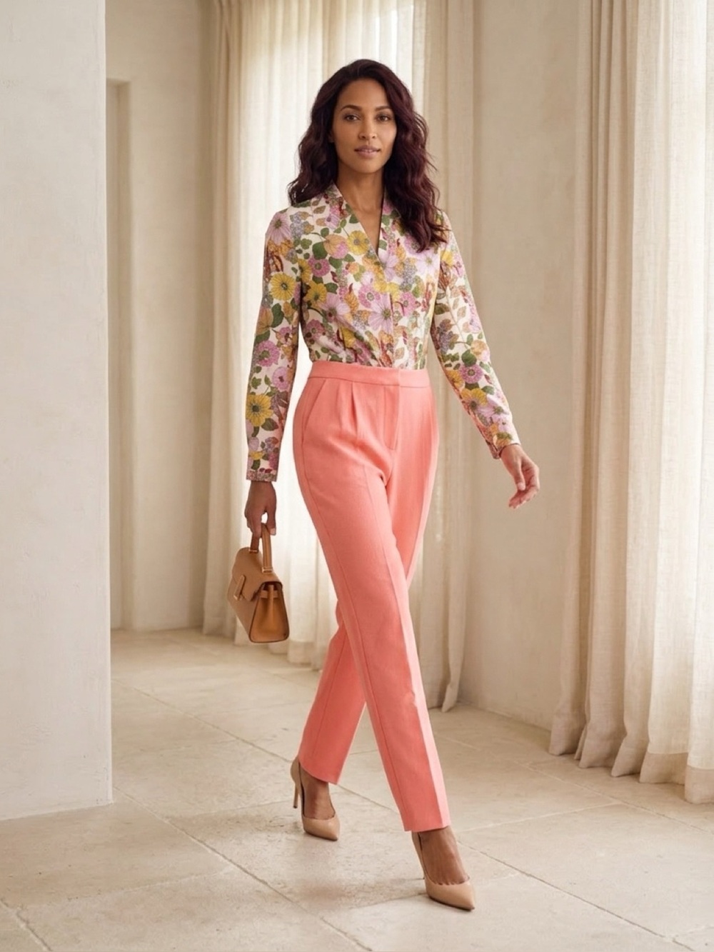 Tuckernuck Pink Floral-Top  Pants Jumpsuit